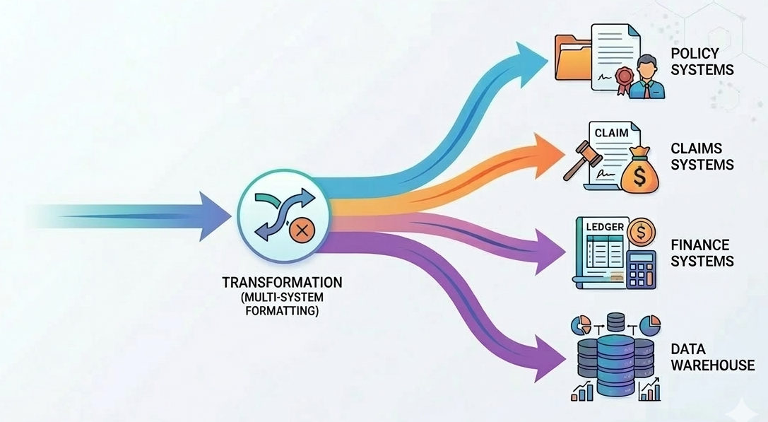 Clean data delivery from Slipflow to downstream systems - policy, claims, finance and data warehouse